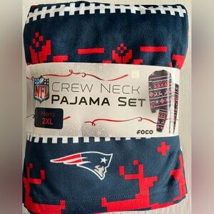 FOCO NFL Crew Neck Pajama Set - Navy and Red